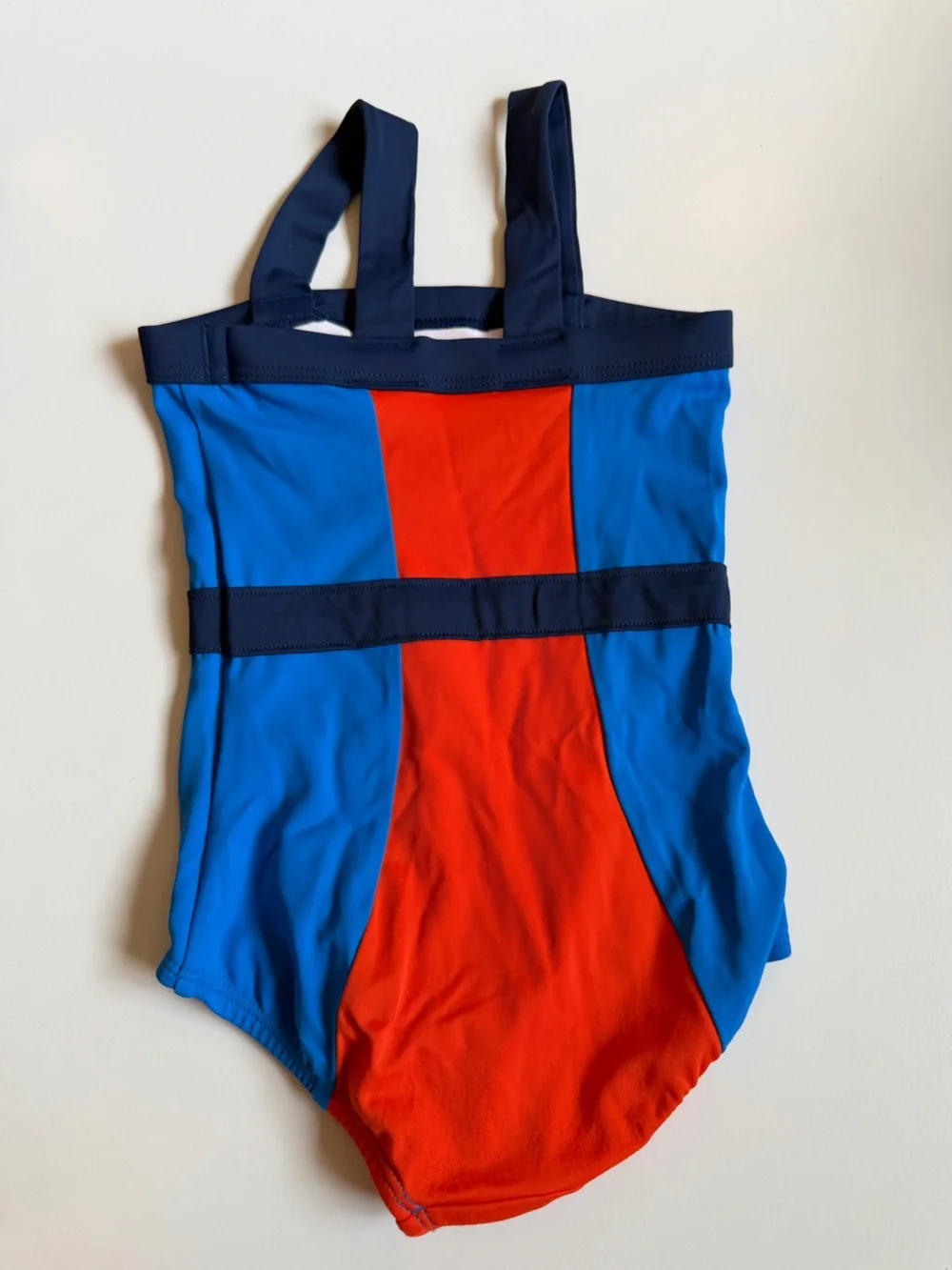 Hanna Andersson Blue and Red Colorblock Swimsuit